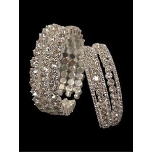 2 Chic Sparkle Cubic Zirconia Bracelets, Wedding, Party, Prom, Fashion Bracelets